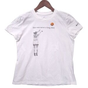 Nike Caitlin Clark This Was Never A Long Shot Tee Shirt Sz M White Iowa Hawkeyes